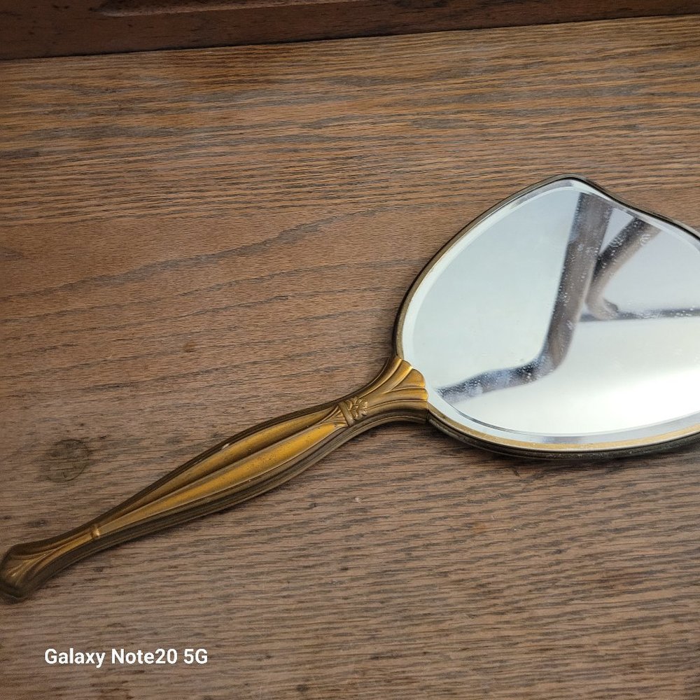 Vintage antique vanity mirror brass